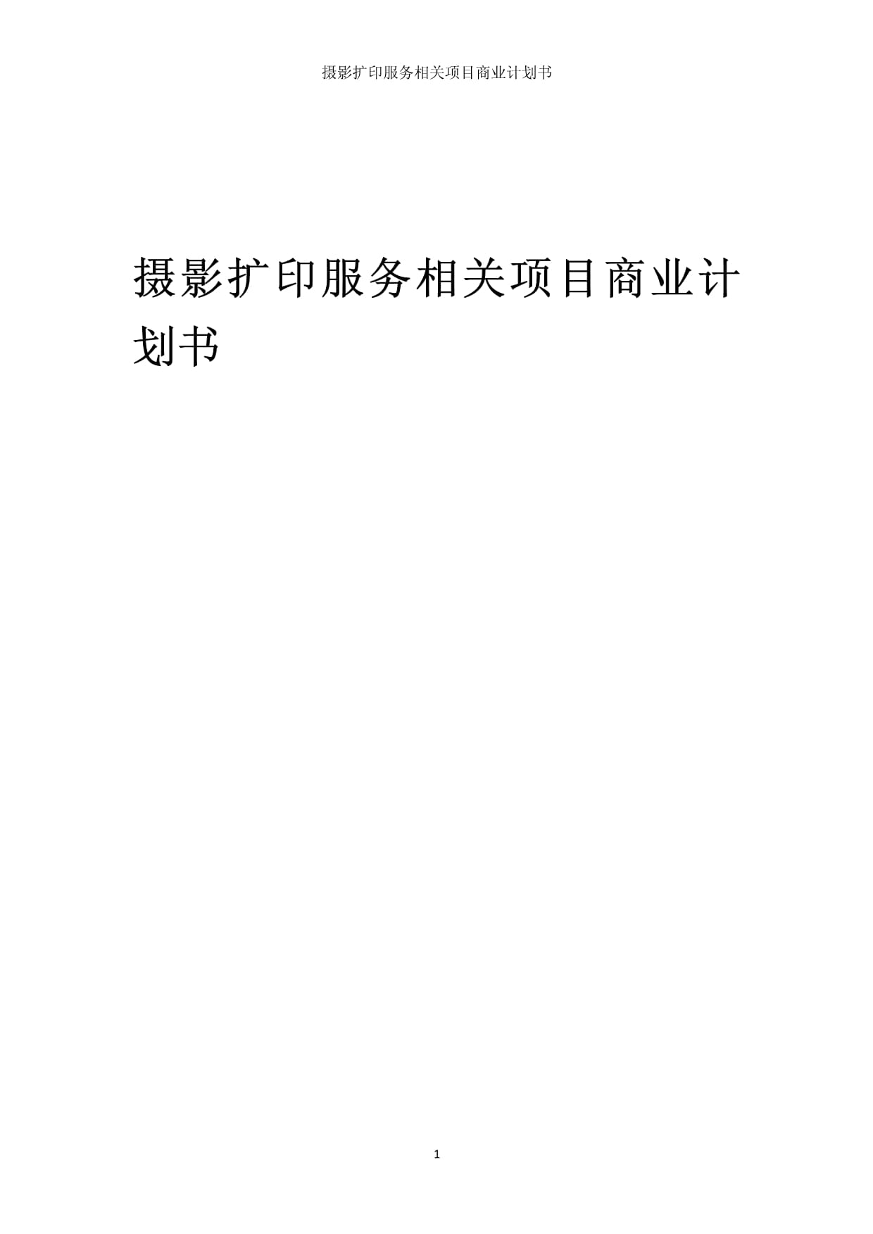 光影未來(lái)——攝影擴(kuò)印服務(wù)商業(yè)發(fā)展計(jì)劃書(shū)